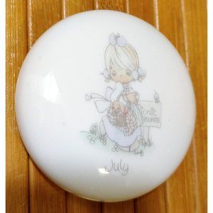 Vtg Precious Moments Porcelain "July" Paperweight Enesco Made in Japan